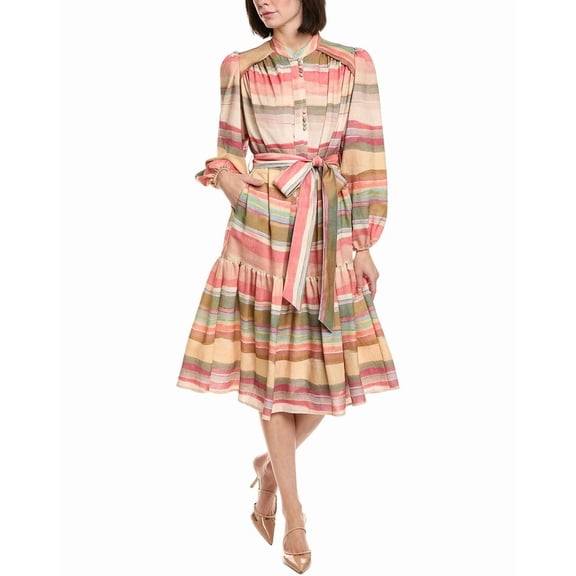 Gracia womens  Striped Midi Dress, l, Pink