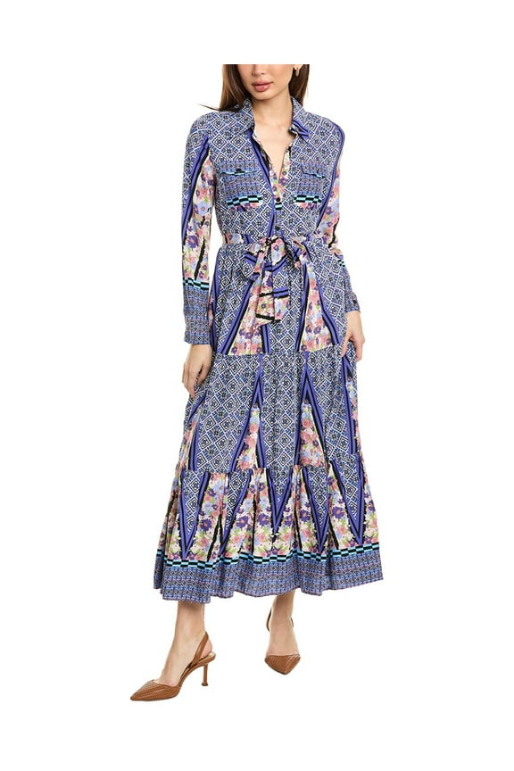 womens  Tiered Midi Dress, s, Purple