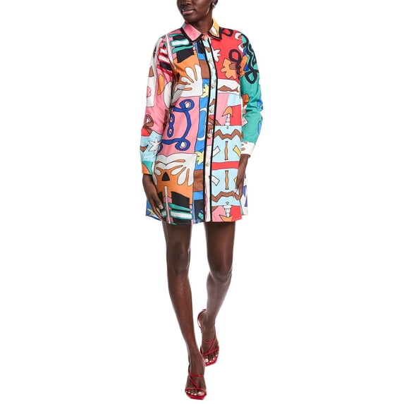 Gracia womens Tribal Print A-Line Shirtdress, m, Pink