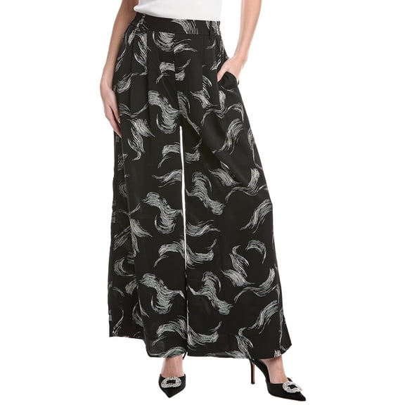 Gracia womens Wide Leg Printed Pant, l, Black