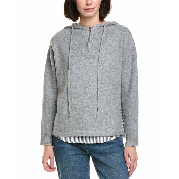 Gracia womens Wool-Blend Hoodie, m, Gray