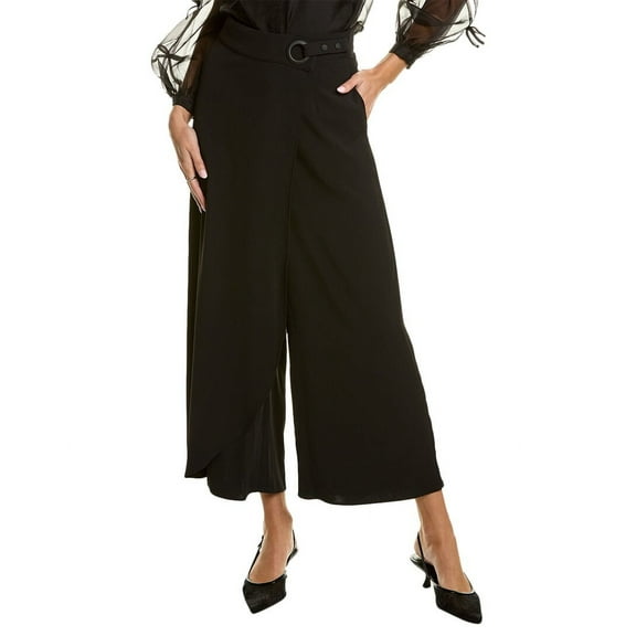 Gracia womens Wrap Wide Leg Pant, s, Black