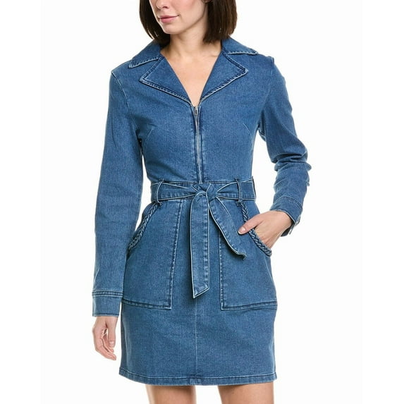 Gracia womens Zippered Denim Shirtdress, s, Blue
