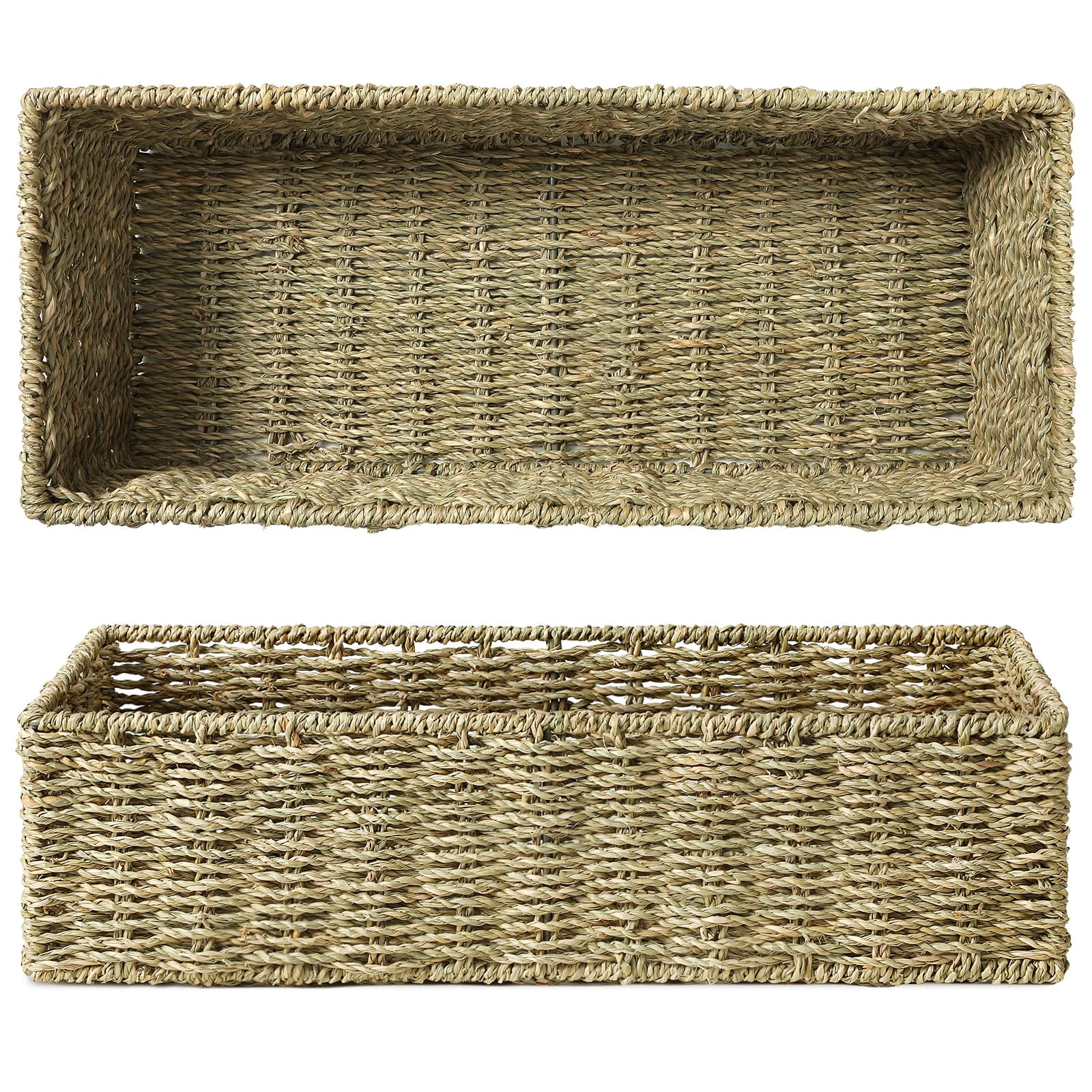 Graciadeco Long Narrow Seagrass YPF5 Baskets, Rectangle Basket for