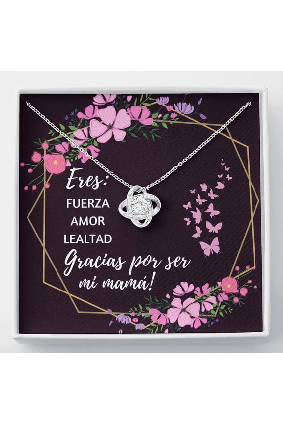 Gracias Por Ser Mi Mama Love Knot Necklace, Valentine Couple Gift, Anniversary Birthday Pendant Gift, Gift For Him, Gift For Her, Happy Father Day Mother Day Gift