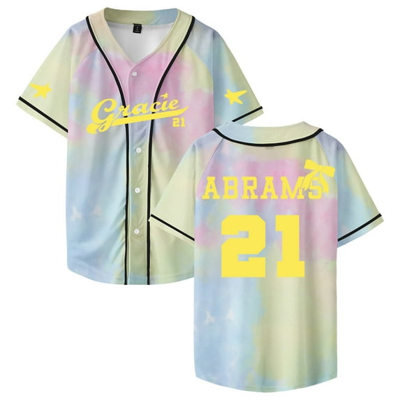 Gracie Abrams 21 Jersey Baseball Jacket Shirts Short Sleeve Button-up Tee Men Women Streetwear Tops