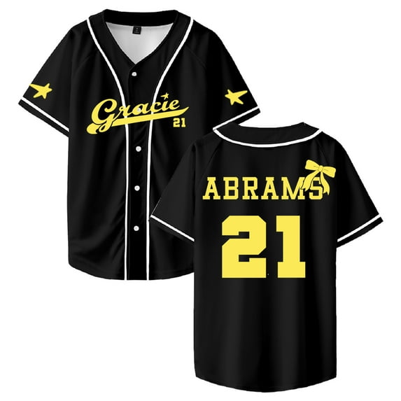 Gracie Abrams 21 Jersey Baseball Jacket Shirts Short Sleeve Button-up Tee Men Women Streetwear Tops
