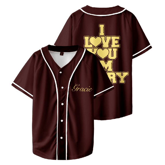 Gracie Abrams I Love You I'm Sorry Merch Baseball Jersey Shirt V-Neck Women Men Short Sleeve Streetwear Clothes