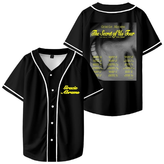 Gracie Abrams The Secret Of Us Tour 2024 Merch Baseball Jersey Shirt V-Neck Women Men Short Sleeve Streetwear Clothes