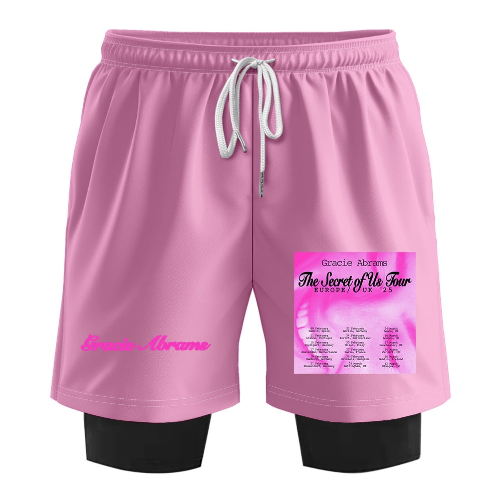Gracie Abrams The Secret of US World Tour 2025 Fake Two Shorts Hip Hop SweatShorts