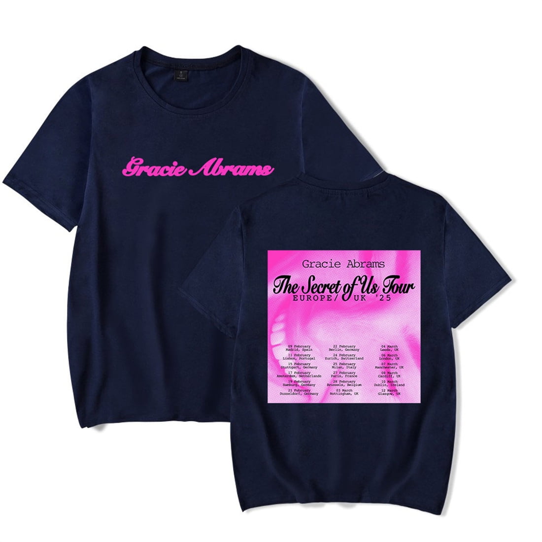 Gracie Abrams The Secret of US World Tour 2025 Tshirt Hip Hop Short Sleeve Casual Tees