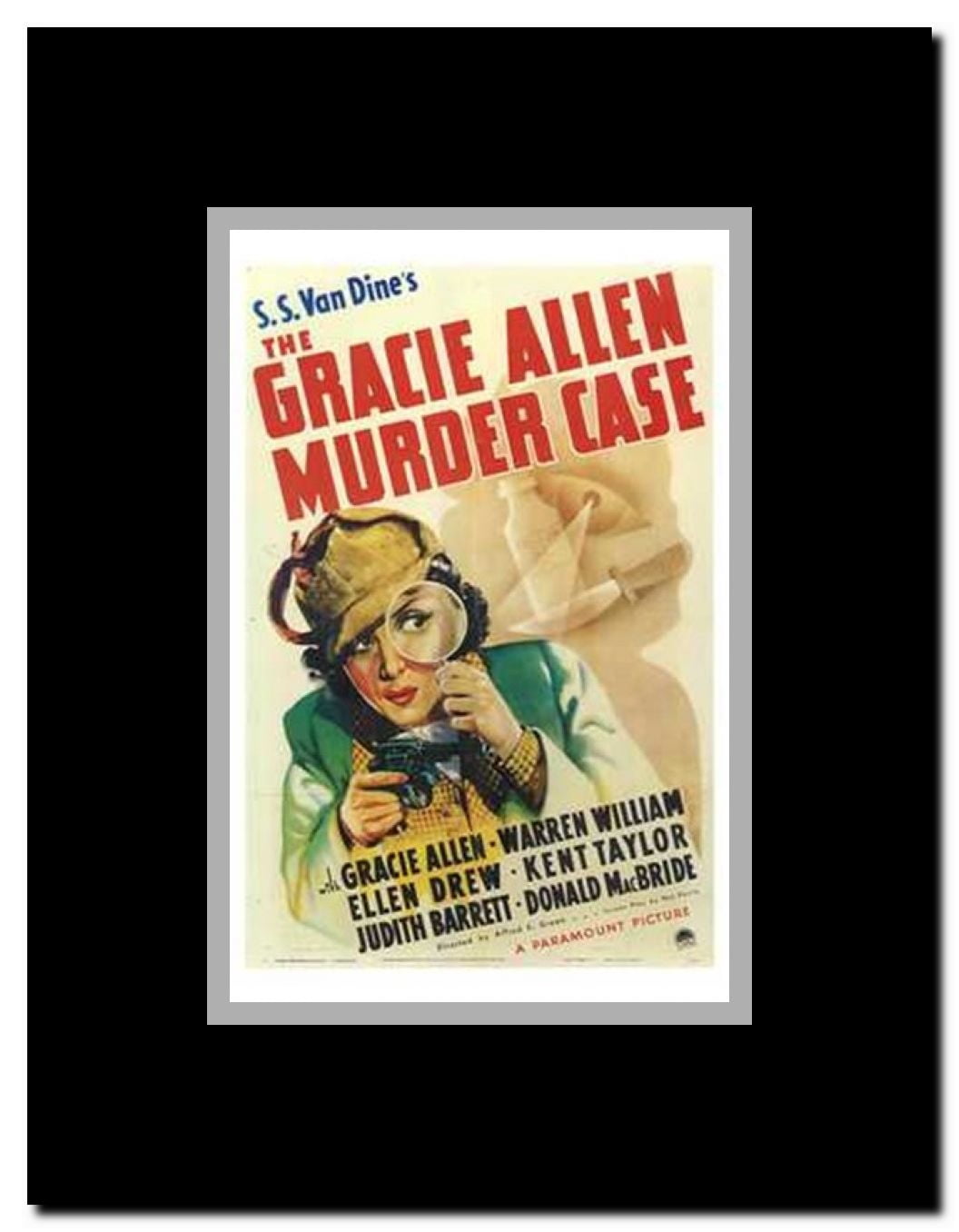 Gracie Allen Murder Case Framed Movie Poster