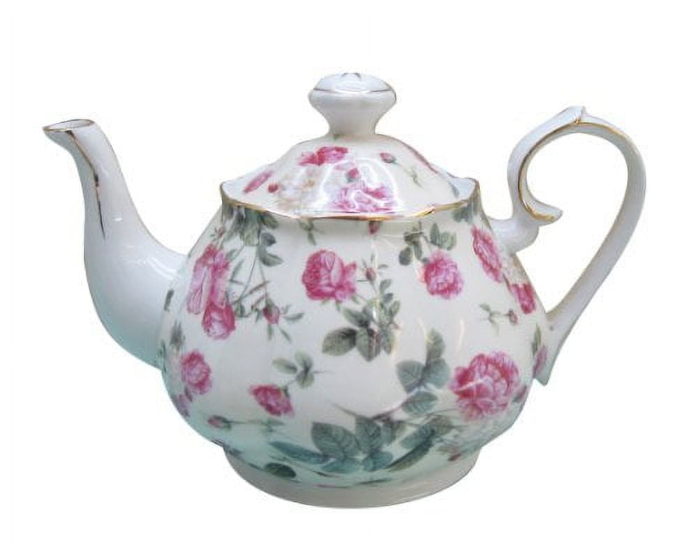 Gracie China Rose Chintz Porcelain 41/2Cup Teapot Pink Rose Bouquet