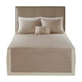 thumbnail image 1 of Gracie Mills 4-Piece Reversible Bedspread Set Ivory Cotton Diamond Quilted GRACE-10370, 1 of 4