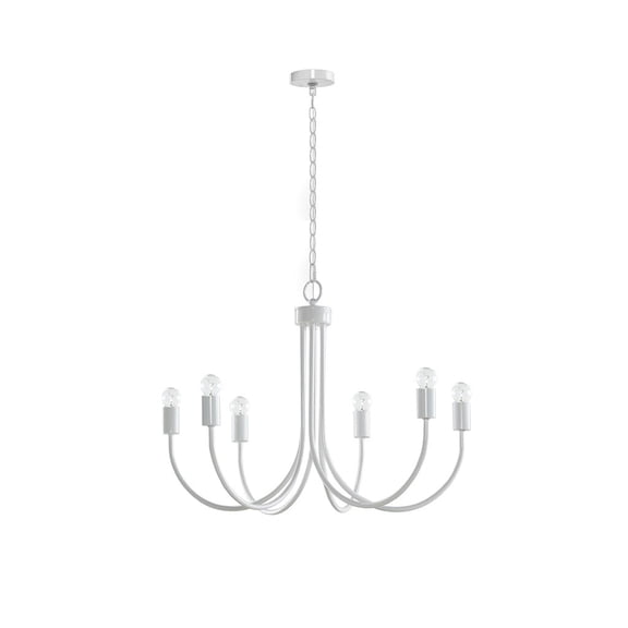 Gracie Mills Aiello Modern 6-Light Metal Chandelier - GRACE-14742