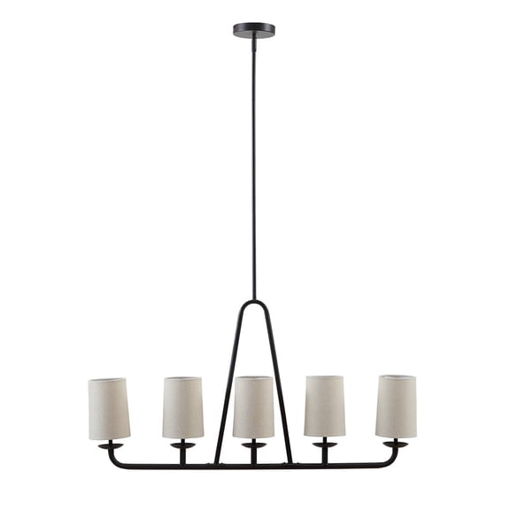 Gracie Mills Aisa Modern Farmhouse 5-Light Linear Chandelier - GRACE-15547