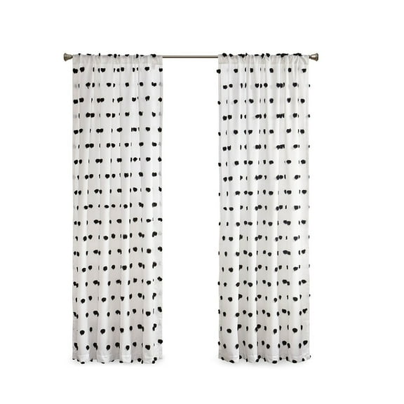 Gracie Mills Albert Lightweight Pom Pom Embellished Sheer Window Panel - GRACE-13018