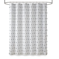 Gracie Mills Albert Polka Dot Shower Curtain with Pom Poms GRACE-7666 72x72 inches