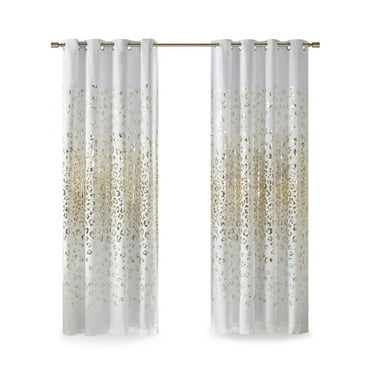 Gracie Mills Amos Total Blackout Grommet Curtain with Gold Metallic Animal Print - GRACE-14279