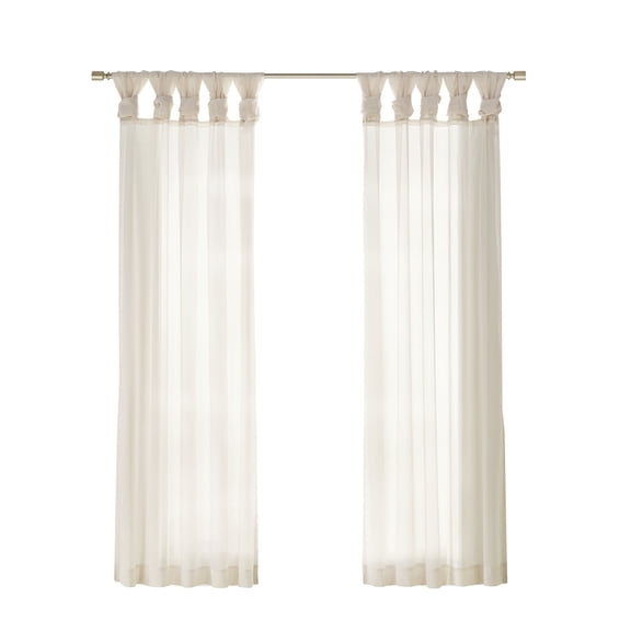 Gracie Mills Anatole Twisted Tab Voile Sheer Window Pair - GRACE-10431