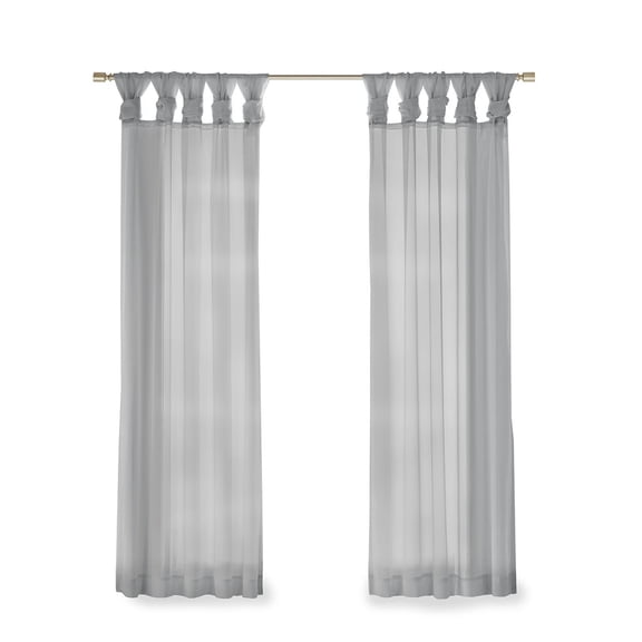 Gracie Mills Anatole Twisted Tab Voile Sheer Window Pair - GRACE-10431