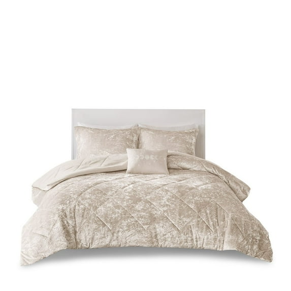 Gracie Mills Andrea Velvet Comforter Set with Throw Pillow