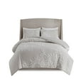 thumbnail image 1 of Gracie Mills Anita 3-Piece Tufted Cotton Chenille Floral Duvet Cover Set Grey, 1 of 5