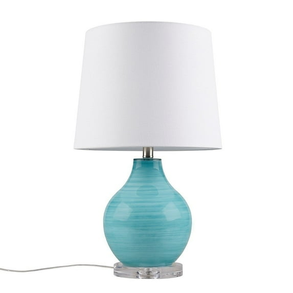 Gracie Mills Aqua Swirl Blown Glass Table Lamp GRACE-15784 27 Inch Elegance