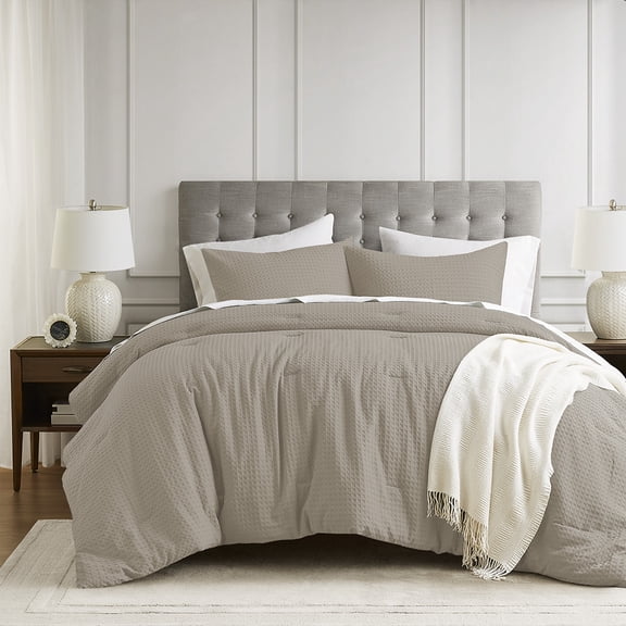 Gracie Mills Ardena Waffle Weave Textured Comforter Set Bedding Set