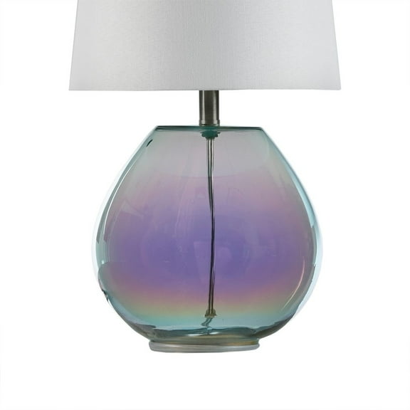 Gracie Mills Arturo Radiant Luminescence: Iridescent Glass Table Lamp - GRACE-11516
