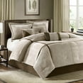 thumbnail image 1 of Gracie Mills Barlow 7-Piece Comforter Set Taupe Chocolate Brown GRACE-3212 Micro Corduroy, 1 of 3