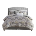 thumbnail image 1 of Gracie Mills Brant 6-Piece Damask Cotton Sateen Comforter Set - GRACE-10482, 1 of 5