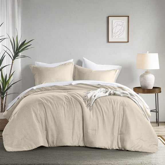 Gracie Mills Briony Chambray Print Solid Comforter Set Bedding Set Textured