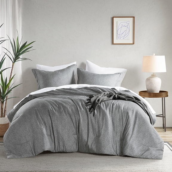 Gracie Mills Briony Chambray Print Solid Comforter Set Bedding Set Textured