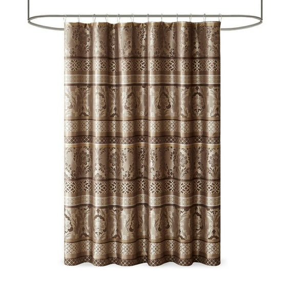 Gracie Mills Bruce Jacquard Leaf Pattern Shower Curtain - GRACE-6297