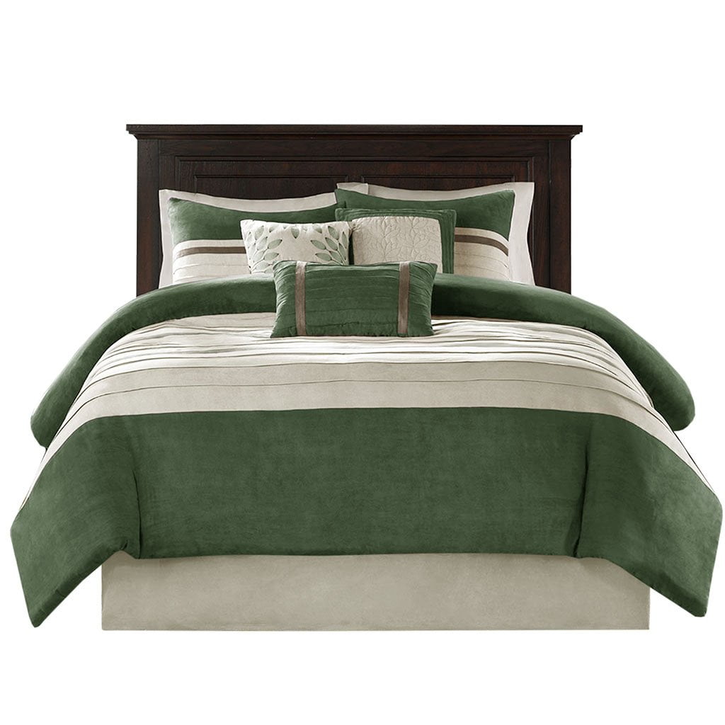 King Green Microfiber 7-Piece Comforter Set