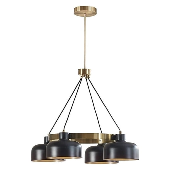 Gracie Mills Cason 4-Light Metal Shade Dimmable Chandelier - GRACE-14940