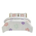 thumbnail image 1 of Gracie Mills Chenille Duvet Cover Set Twin Floral Reversible Purple Pink Aqua GRACE-15466, 1 of 5