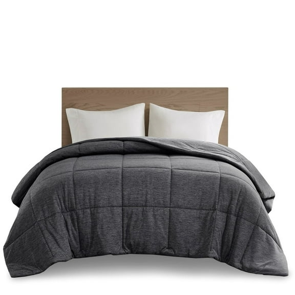 Gracie Mills Collection Full/Queen Size Black Heathered Jersey Knit Down Alternative Comforter