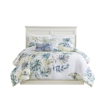 Gracie Mills Cordell Duvet Cover Set Tropical Cotton 5-Piece Green Blue GRACE-8075