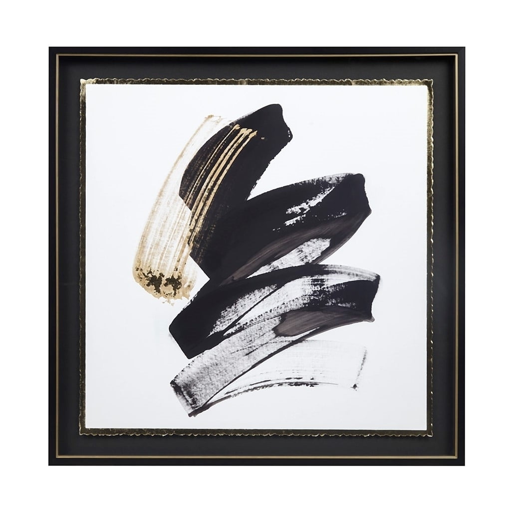 Elegant Multicolor Abstract Brushstroke Framed Glass Wall Art