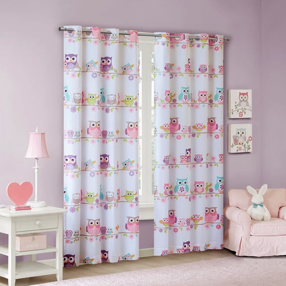 Gracie Mills Cressida Whimsical Owl Printed Blackout Curtain Panel