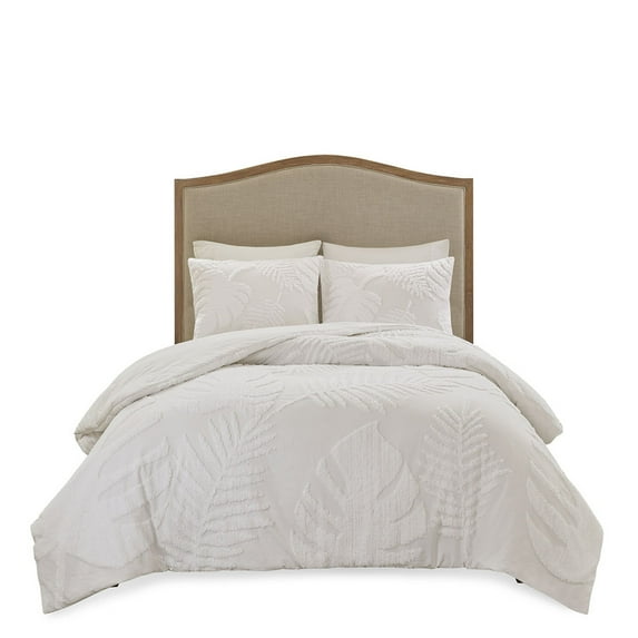 Gracie Mills Domenic 3-Piece Palm Chenille Duvet Cover Set - GRACE-12296