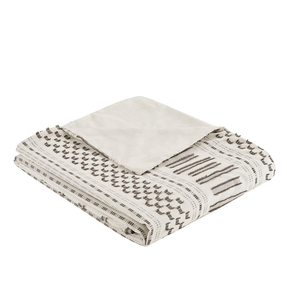 Gracie Mills Donny Farmhouse Geometric Striped Cotton Jacquard Duvet Set - GRACE-11457