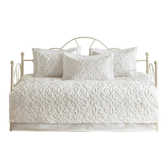 Gracie Mills Eldridge 5-Piece Tufted Chenille Floral Medallion Daybed Set - GRACE-10369