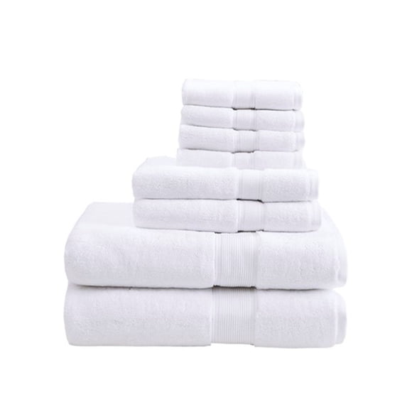 Gracie Mills Eulalia 800 GSM Cotton 8-Piece Towel Set Gray GRACE-7703