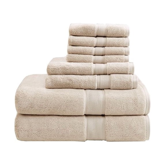 Gracie Mills Eulalia 800 GSM Cotton 8-Piece Towel Set Gray GRACE-7703