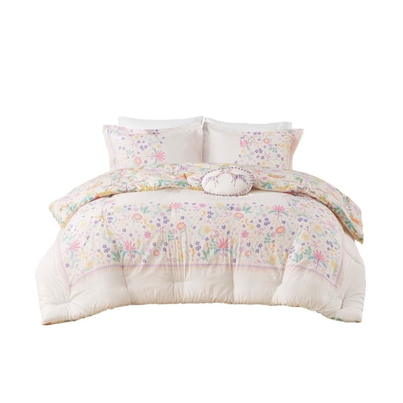 Gracie Mills Gabriela Reversible Comforter Set Twin Cotton Floral Jungle Print