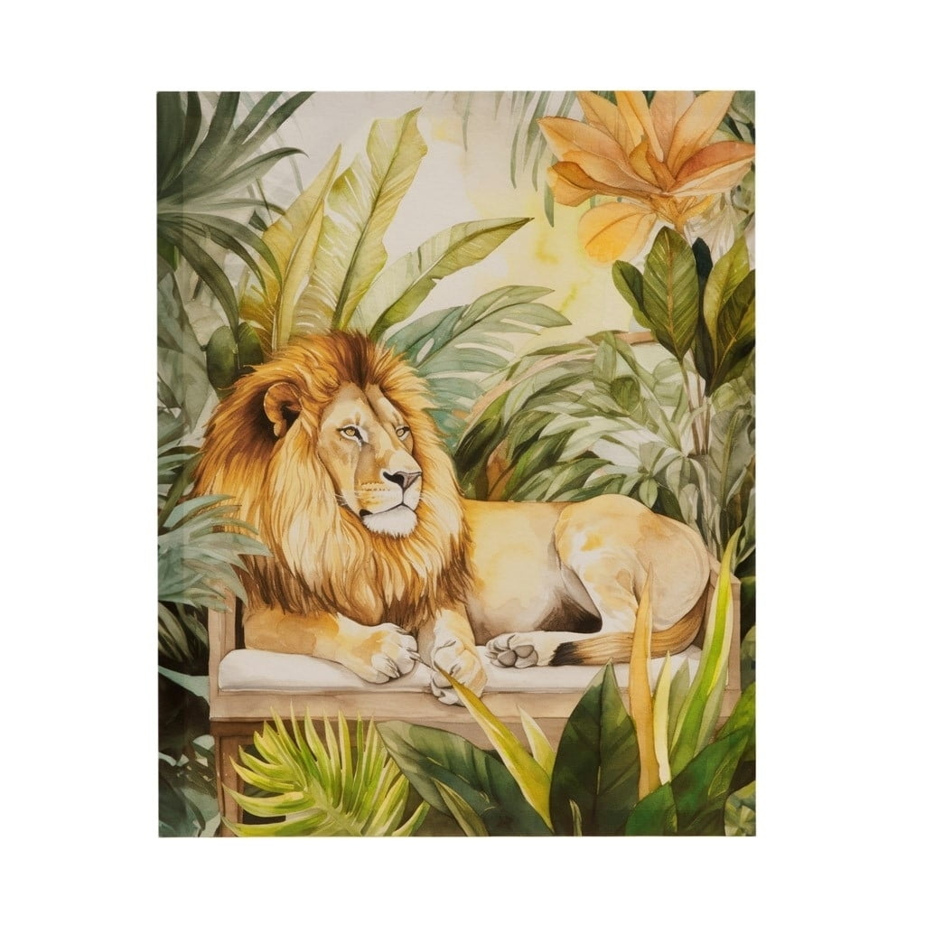 Regal Lion Green Multi Jungle Animal Canvas Wall Art