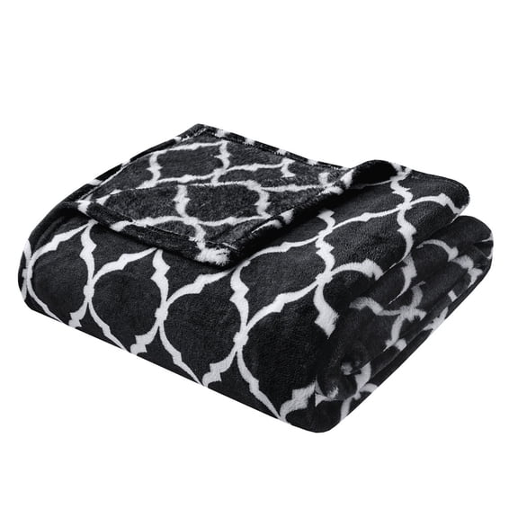 Gracie Mills Graig Modern Ogee Print Microlight Oversized Plush Throw Blanket - GRACE-6326